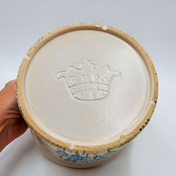 Robinson Ransbottom Hand-Painted Floral Pottery Crock Jar Stoneware Planter OH - Picture 7 of 7